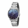 Relógio Feminino Visor Azul Degradê Prata