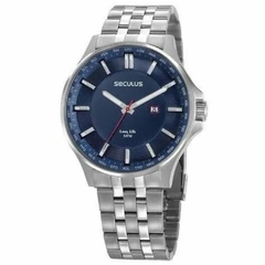 Relógio Masculino com fundo azul SECULUS 77034GOSVNA2