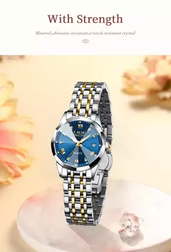 LIGE Top Luxo Elegante Relógio para Mulheres À Prova D &#39;Água Luminosa Dat na internet