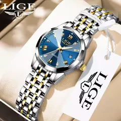 LIGE Top Luxo Elegante Relógio para Mulheres À Prova D &#39;Água Luminosa Dat na internet