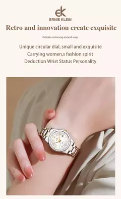 Relógio Feminino importado Ernie kleiin simples moda de luxo elegante relógio de pulso