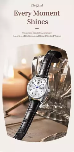 Relógio importado linda mulher Clariinda quartzo de luxo para mulheres elegante aço inoxidável - comprar online