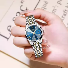 Imagem do LIGE Top Luxo Elegante Relógio para Mulheres À Prova D &#39;Água Luminosa Dat