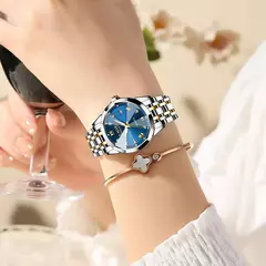 Imagem do LIGE Top Luxo Elegante Relógio para Mulheres À Prova D &#39;Água Luminosa Dat