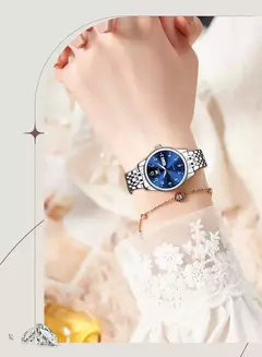 Relógio importado linda mulher Clariinda quartzo de luxo para mulheres elegante aço inoxidável - comprar online