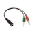 CABLE ADAPTADOR AUDIO Y MICROFONO HEMBRA A 2 MACHOS - comprar online