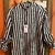 Camisa Rayada Negra Lino