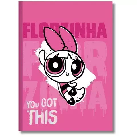Caderno vintages 160fls Meninas Superpoderosas - capa rosa - comprar online