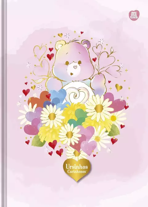 Caderno vintage 160fls Ursinhos Carinhosos - capa rosa - comprar online