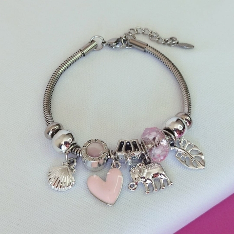 Pulseira com Pingentes Estilo Berloque – Acessório Fashion - comprar online