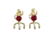 Pingente dourado tridente pomba gira rosa vermelha p - comprar online