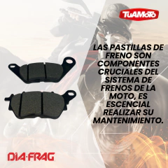 PASTILLA DE FRENO TRASERA MT03/R3 - DIAFRAG - Tuamoto Mayorista