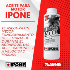 ACEITE R4000RS 20W50 4T SEMI-SYNTHESIS IPONE X 1 LTS - comprar online
