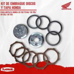 KIT DE EMBRAGUE DISCOS Y TAPA HONDA CG 150 TITAN/CB 190/XR 125/XR 150 en internet
