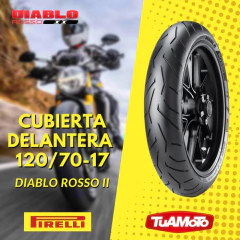 Imagen de CUBIERTA 120/70-17 58W DIABLO ROSSO II PIRELLI