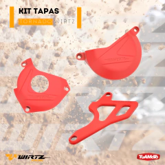 KIT TAPA ENCENDIDO, EMBRAGUE Y CUBRE PIÑON TORNADO ROJO WIRTZ en internet