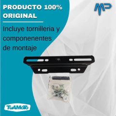 PORTA PATENTE UNIVERSAL ANCHO NEGRO MOTOPERIMETRO - Tuamoto Mayorista
