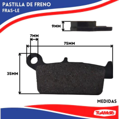 PASTILLA DE FRENO TRASERA HONDA NX4 FALCON/XRE 300 PD/864 FRAS-LE - Tuamoto Mayorista