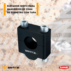 ELEVADOR MANUBRIO UNIVERSAL CON TAPA 22MM ELEVA 25 MM WIRTZ NEGRO - Tuamoto Mayorista