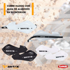 CUBRE MANOS SHOCK METAL, ALMA ALUMINIO WIRTZ NEGRO/BLANCO - Tuamoto Mayorista