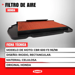 FILTRO DE AIRE HONDA CBR 600 F3 1995/1998 - tienda online