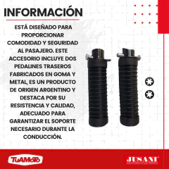 JUEGO PEDALINES TRASEROS DAX/BIZ/TRIP/VARIAS X 2 JUSANI - tienda online