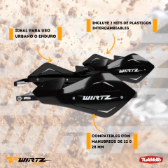 CUBRE MANOS SHOCK METAL, ALMA ALUMINIO WIRTZ NEGRO - tienda online