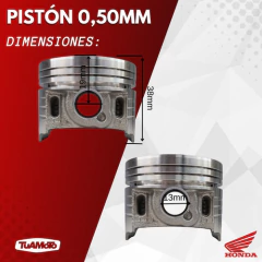 PISTON 0.50 HONDA WAVE 110S - Tuamoto Mayorista