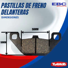 PASTILLA DE FRENO DELANTERO KYMCO XCITING 250 BMW GT650 EBC - tienda online