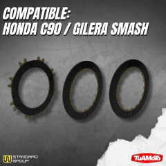DISCO DE EMBRAGUE HONDA C90/GILERA SMASH (3 PIEZAS) - Tuamoto Mayorista