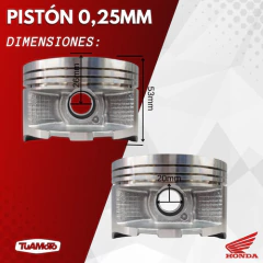 PISTON 0.25 MM. HONDA NX4 FALCON - Tuamoto Mayorista
