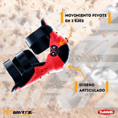 Imagen de RODILLERA ARTICULABLE WIRTZ ELEVATE ROJO/NEGRA L/XL