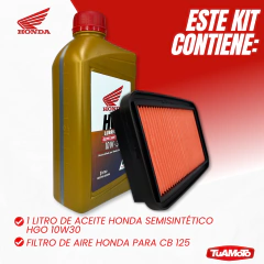Imagen de KIT FILTRO AIRE ORIGINAL Y ACEITE HGO SEMI SINTETICO CB 125