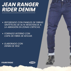 JEANS CON PROTECCIONES FOURSTROKE RANGER RIDING DENIM NAVY