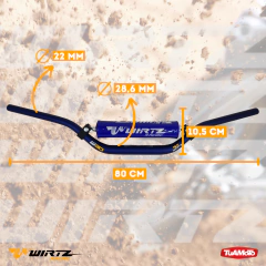 MANUBRIO W3D 28,6MM WIRTZ FATBAR ALTO AZUL