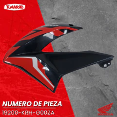 CACHA TANQUE IZQUIERDA HONDA XR 150L NEGRA - comprar online