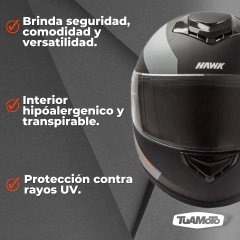 CASCO INTEGRAL HAWK RS1 T-RACER NEGRO GRIS/NARANJA FLU MATE