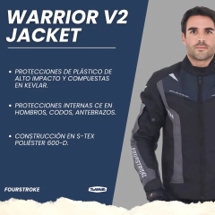 CAMPERA CORDURA FOURSTROKE WARRIOR V2 NEGRA/AZUL - comprar online