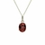 Colar pingente Oval Pedra Natural Granada- Prata 925