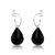 Brinco Argola Pedra Natural Obsidiana- Prata 925