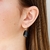 Brinco Argola Pedra Natural Obsidiana- Prata 925 na internet