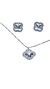 Conjunto cravejado Trevo Prata 925