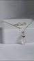 Conjunto brinco e pingente Pedra Natural Bruta Quartzo cristal - Prata 925 - comprar online