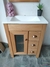 vanitory madera eucalipto mesada marmolina de lujo 61x37 - comprar online