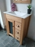 vanitory madera eucalipto mesada marmolina de lujo 61x37 - tienda online