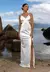 Imagem do VESTIDO FEMININO LONGO TRANSPASSADO STRASS BRANCO LUXO