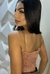Corselet Blusa Cropped Alças Finas Renda Nude