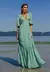 VESTIDO FEMININO LONGO LUXO DEVORE VERDE MENTA na internet