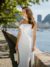 Vestido Midi Alça Babado Off White Tecido Acetinado Floral - comprar online