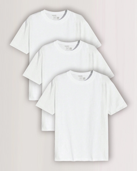 Kit 3 Camisetas de Algodão Egípcio Branca - comprar online